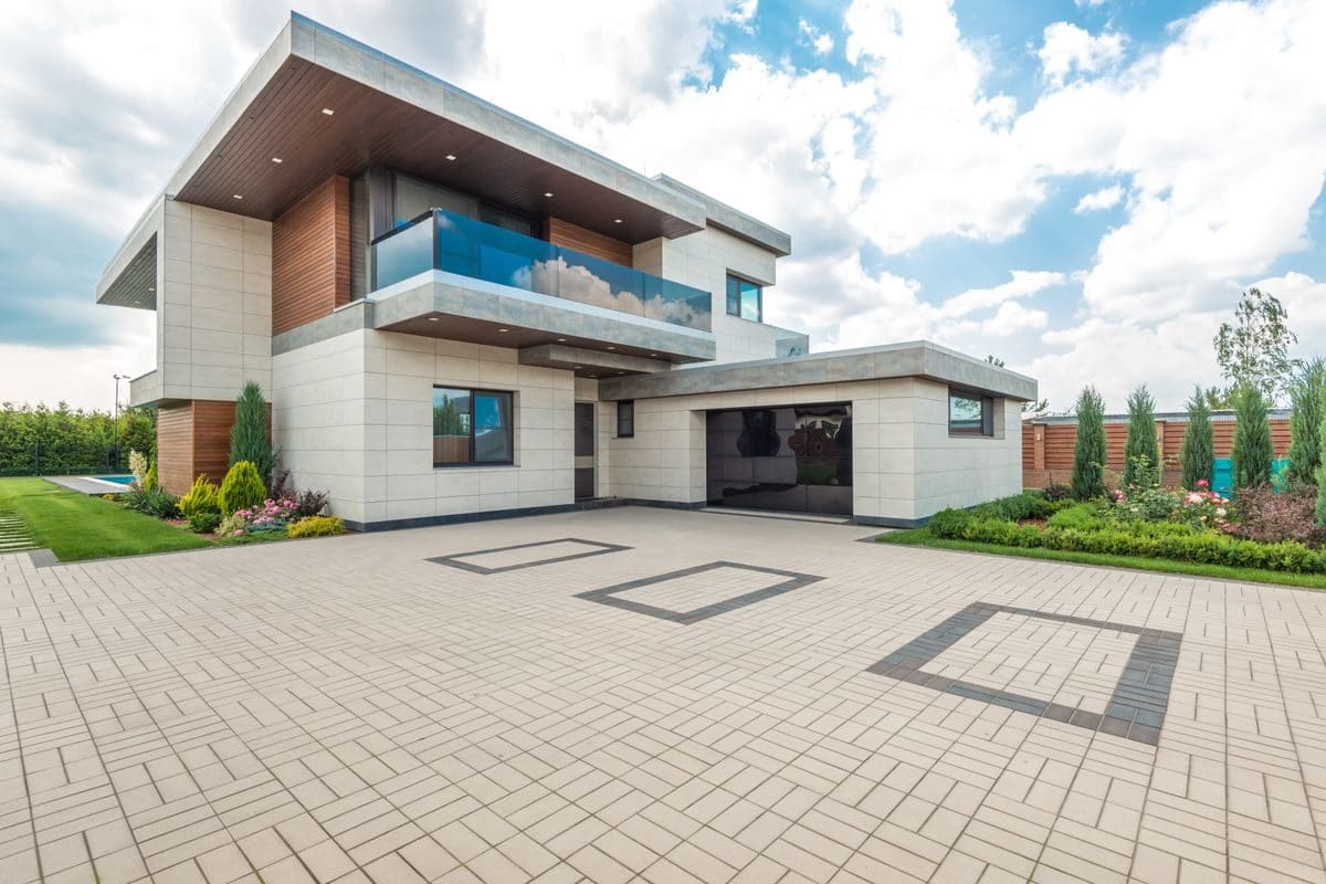 A block-paved driveway, illustrative example