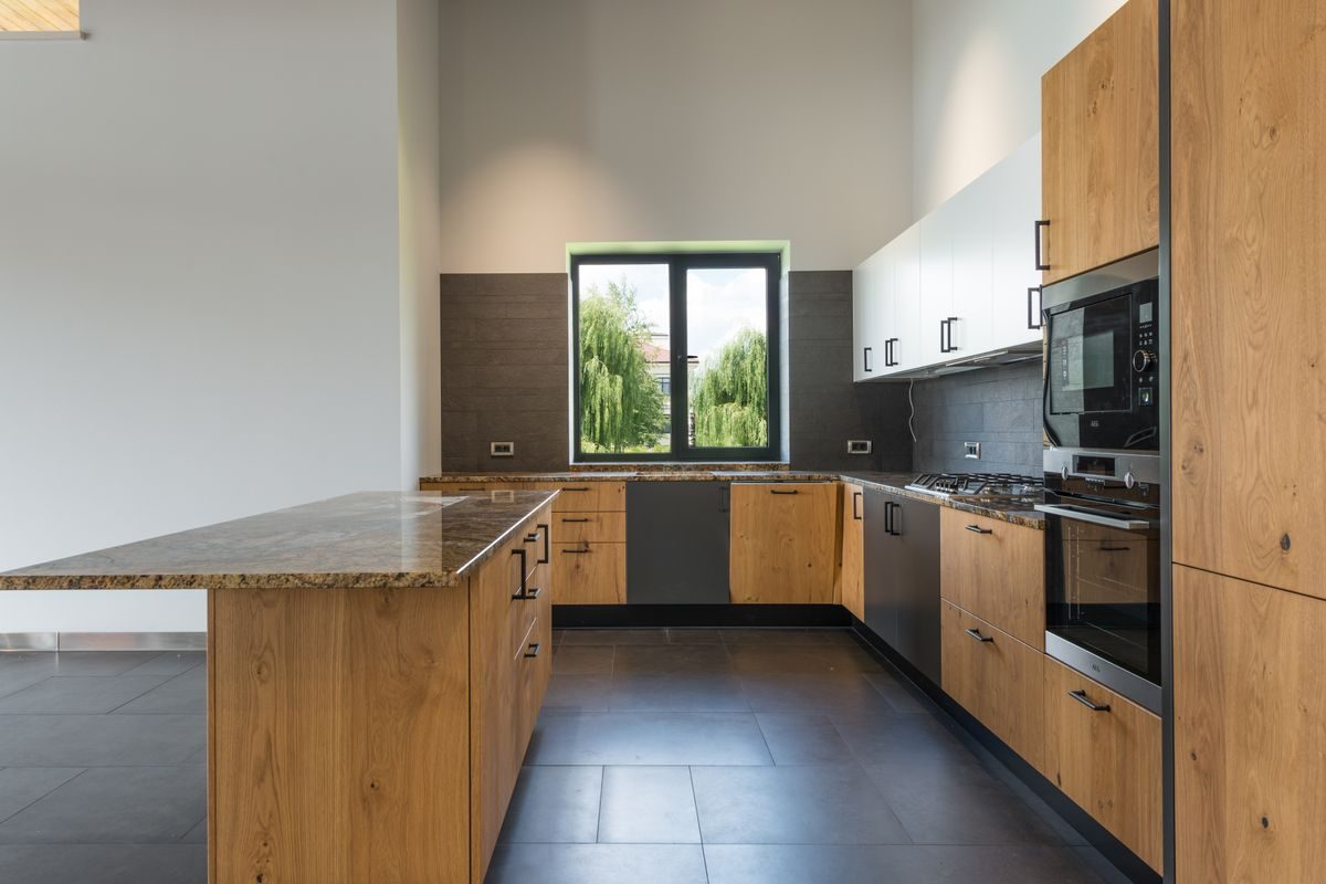 A modern fitted kitchen, illustrative example